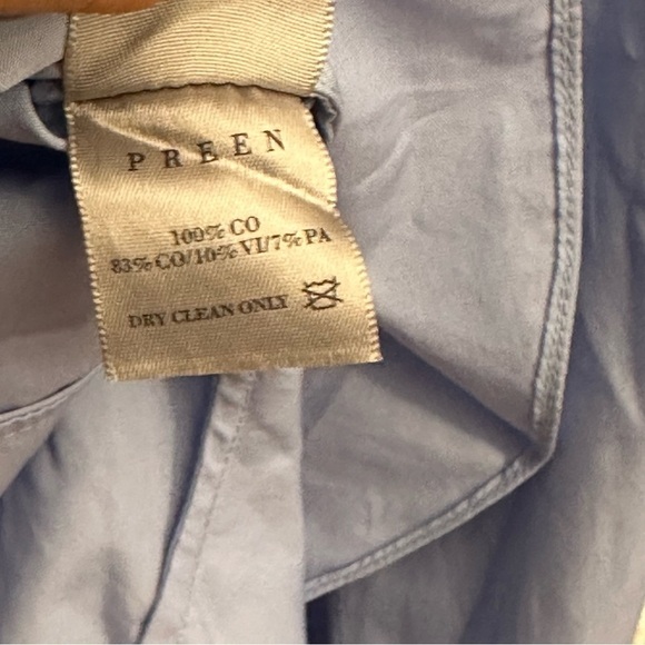 𝅺PREEN by Thornton Bregazzi‎ Peplum Blouse Women’s Extra Small Yellow Blue Lace - Picture 4 of 7